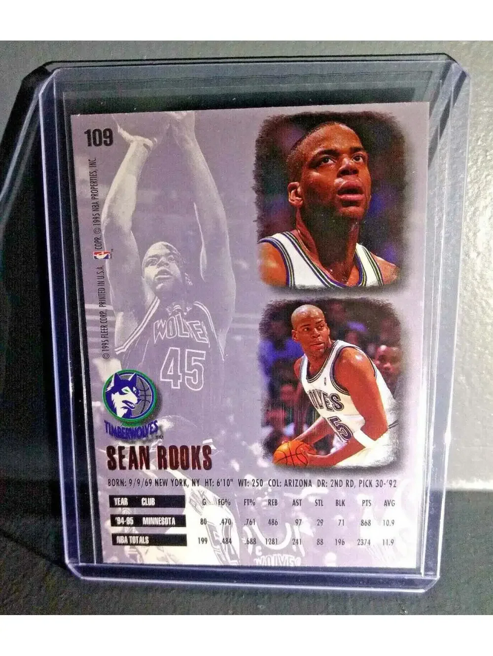 1995-96 Sean Rooks Fleer Ultra #109 Basketball Card